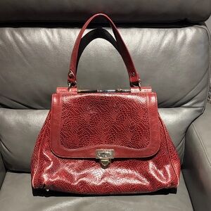 Elaine Turner Red Leather Handbag